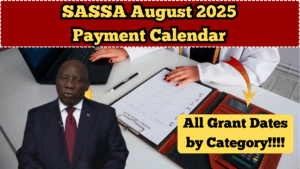 SASSA August 2025 Payment Calendar – All Grant Dates by Category