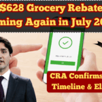 $628 Grocery Rebate Coming Again in July 2025 – CRA Confirms Payment Timeline & Eligibility